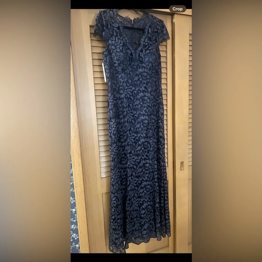 Eliza J Illusion Cap Sleeve Gown - Picture 2 of 3